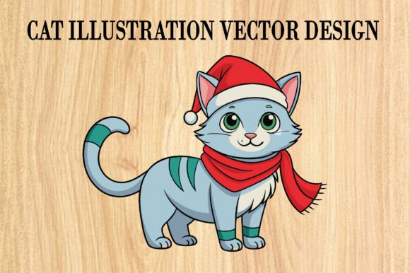 Cat Christmas Illustration Vector Design for Seasonal Branding