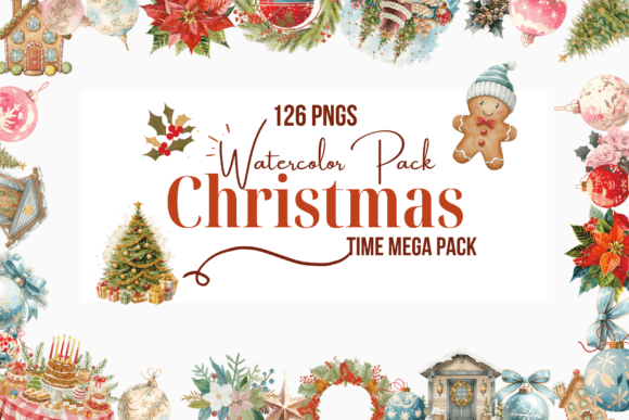 Christmas Clipart Mega PNG Pack for Illustrations