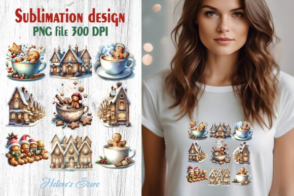 Christmas Gingerbread Pattern Clipart for Illustrations