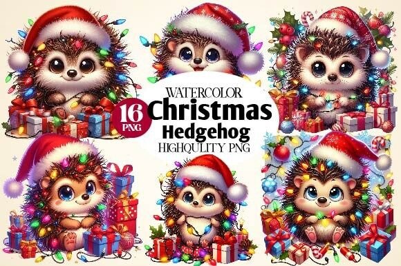 Christmas Hedgehog Clipart Bundle: A Designer’s Review for Illustrations