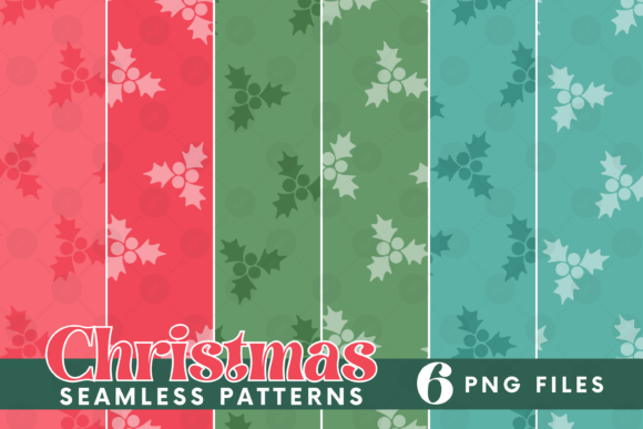 Christmas Pattern Bundle Holly Berry PNG Review for Illustrations