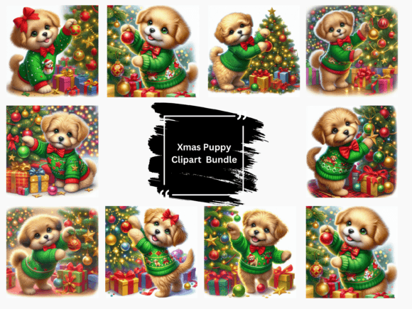 Christmas Puppy Clipart Review