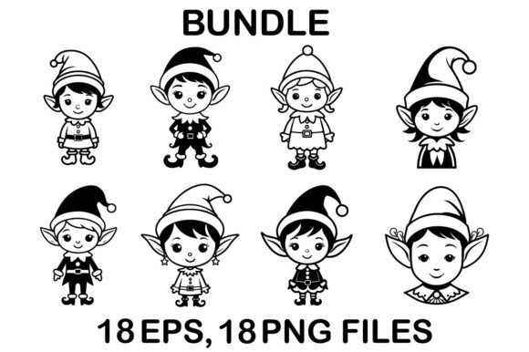 Cute Christmas Elf Vector Silhouette: Essential Illustrations for Holiday Content