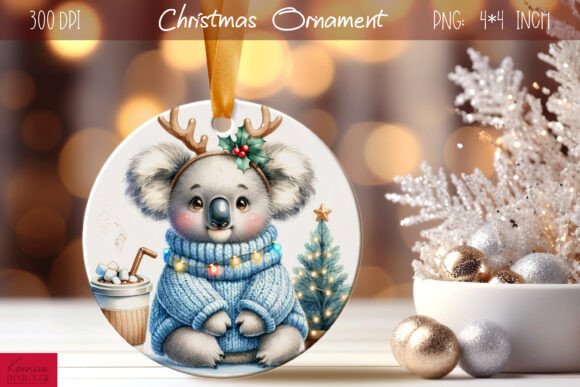 Cute Christmas Round Ornament Design: A Designer’s Take on Seasonal Illustrations