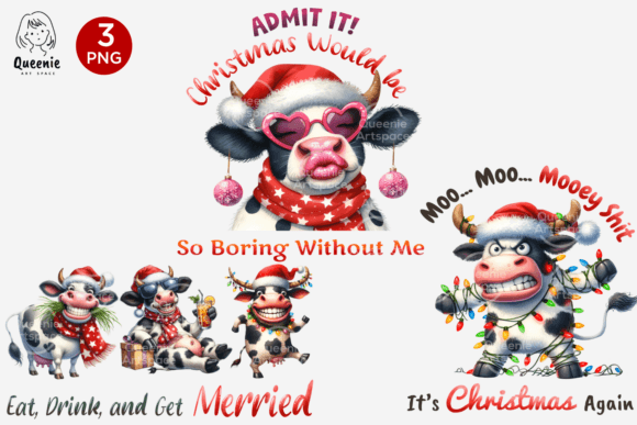 Funny Christmas Cow Pun Sublimation: A Brand Designer’s Review for Illustrations
