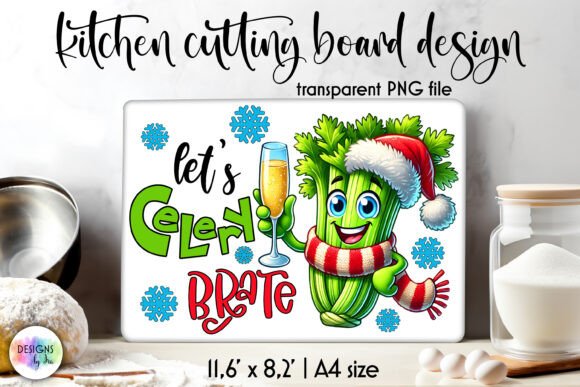 Funny Christmas Kitchen Board, Food Puns Illustrations Review