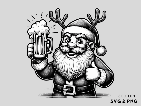 Funny Christmas Santa SVG PNG Clipart for Illustrations