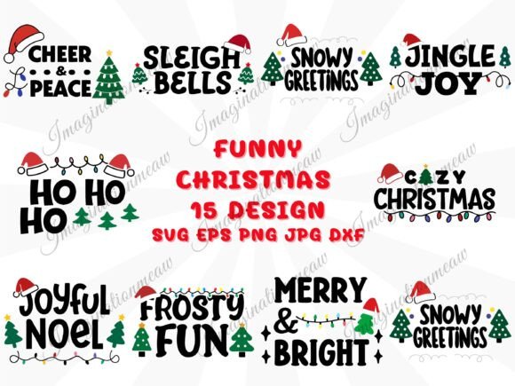 Funny Christmas SVG Festive Holiday Illustrations