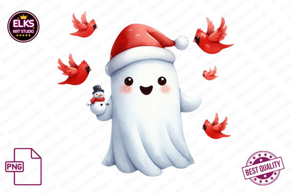 Ghost Christmas Sublimation Clipart Review for Illustrations