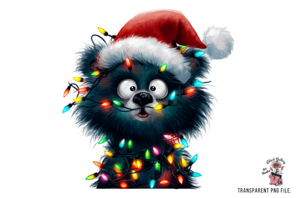 Grizzly Bear Wrapped in Christmas Lights: A Crafter’s Review of This Festive Illustrations Asset