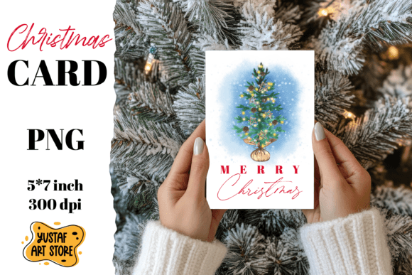 Merry Christmas Card . Christmas Tree