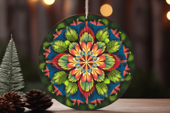 Stained Glass Christmas Background, PNG