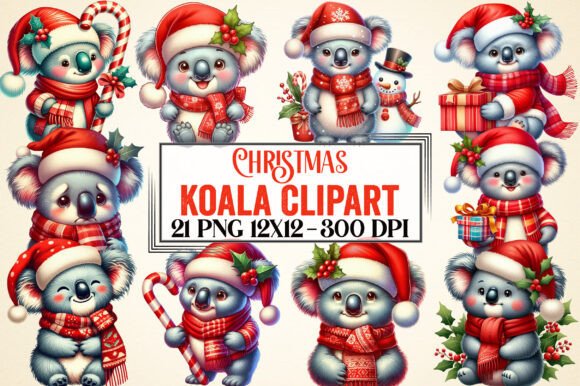 Watercolor Christmas Koala Clipart Review