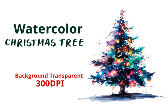 Watercolor Christmas Tree 3: A Review for Editorial Illustrations